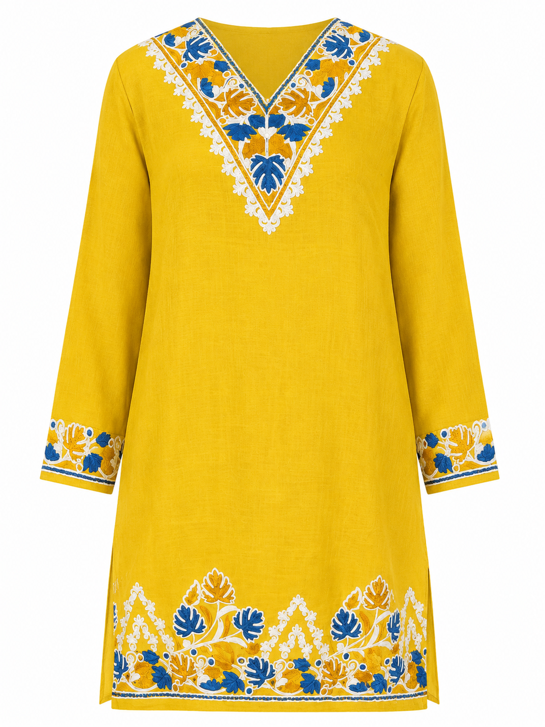 Noor : Aari embroidery summer Co-Ord Set | Gold